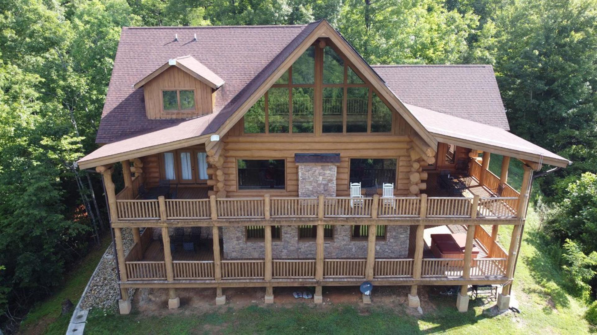 Big Bear Ridge Lodge - Breathtaking Mountain Views And Private Forest Scenes In Amazing Large Log Cabin Gatlinburg Kültér fotó